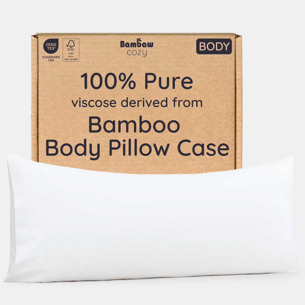 Bambaw 100% Viscose Derived from Bamboo Pillowcase Standard Size – Set of 2 Cooling Pillow Cases for Hot Sleepers, Breathable & Good for the Skin, Cooling Pillow Cover with Envelope Closure (White)