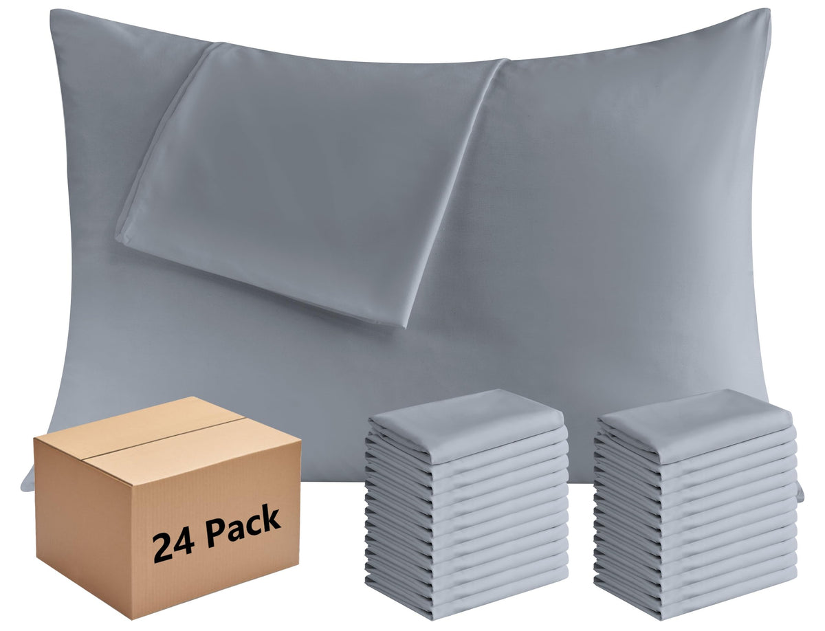 CULVE White Pillow Cases Standard 12 Pack, Microfiber Pillowcase, 20x26