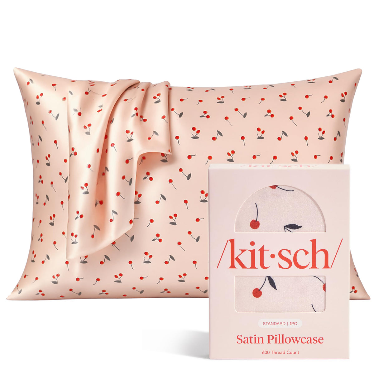 Kitsch Satin Pillowcase with Zipper - 2 pcs King Size, Ivory