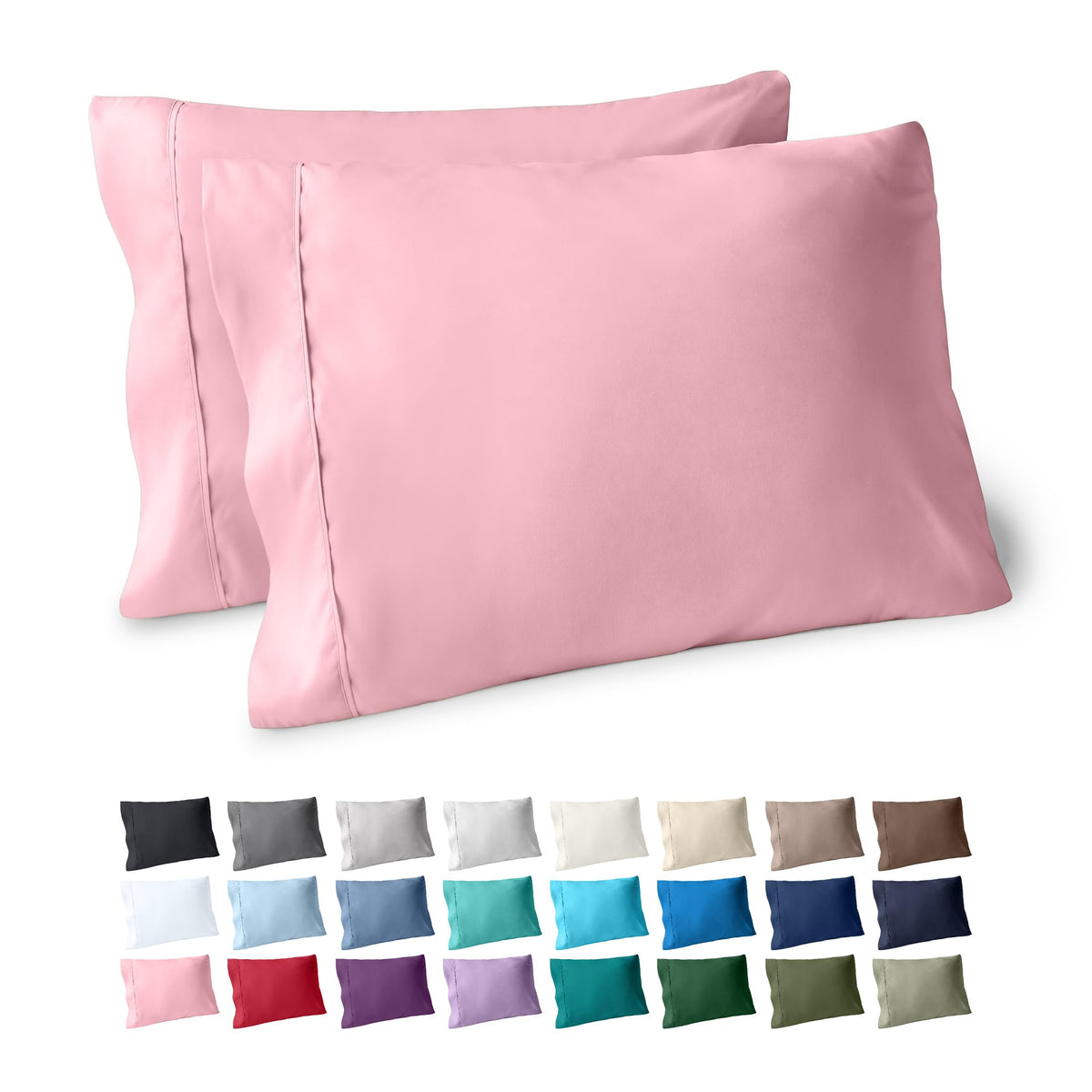 Bare Home Pillowcases Open End (Standard Set of 2, Grey)