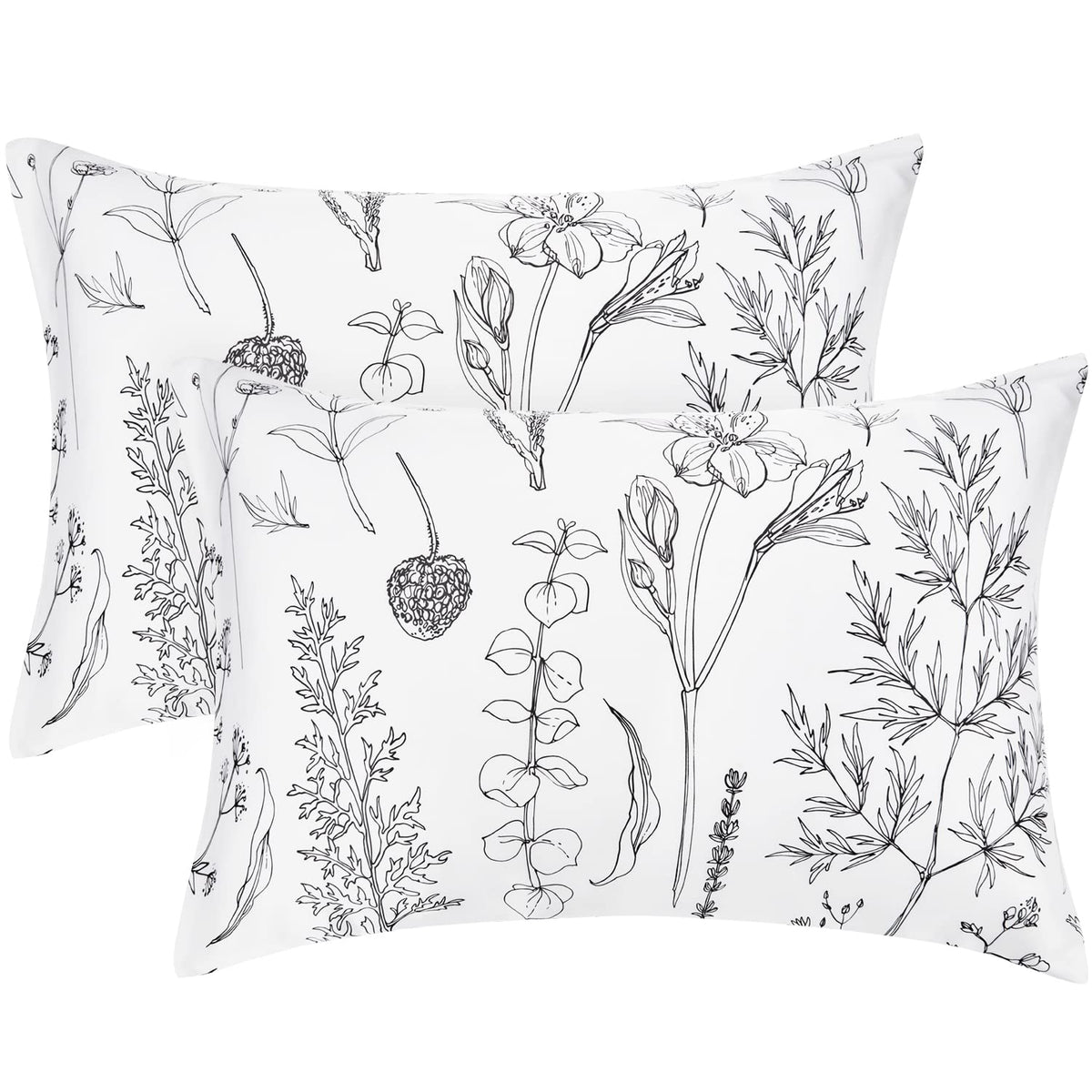 EXQ Home Satin Pillowcase for Hair and Skin Queen - Printed Black Sun