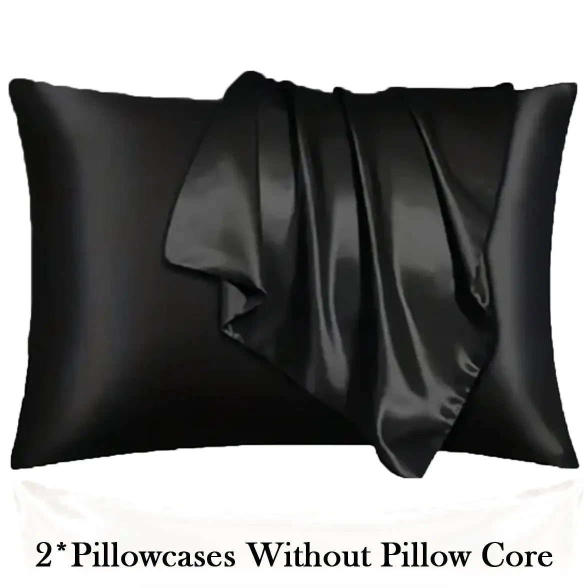 2Pcs Solid Satin Pillowcases Envelope Closure, Silky Soft, Hair & Skin Friendly, Pillow Covers Only, Hair And Skin Friendly
