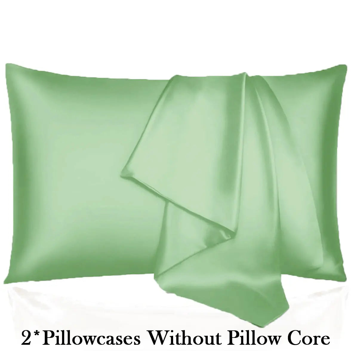 2Pcs Solid Satin Pillowcases Envelope Closure, Silky Soft, Hair & Skin Friendly, Pillow Covers Only, Hair And Skin Friendly