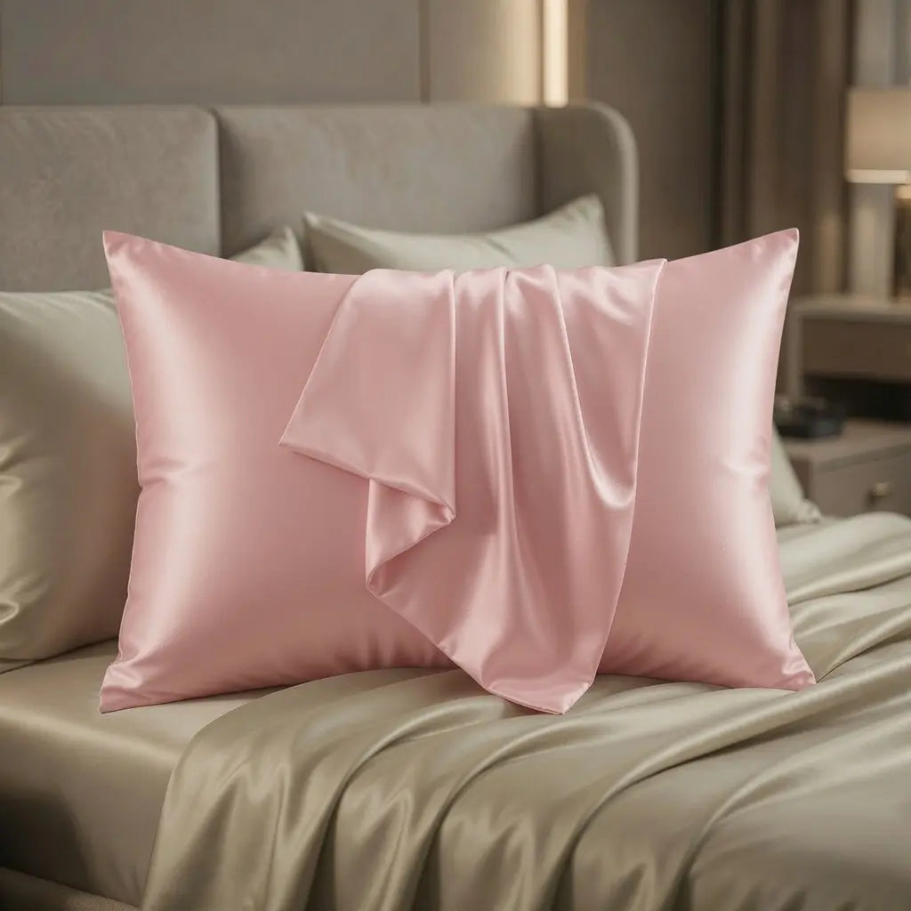 1PC Luxury Queen Size Polyester Satin Pillowcase - Polyester Bedding Woven Fabric Accessory, Cooling, Breathable Soft Bedding, Wrinkle Resistant, Durable, Machine Washable, Ideal for Home Bedroom Use, Bed Accessories