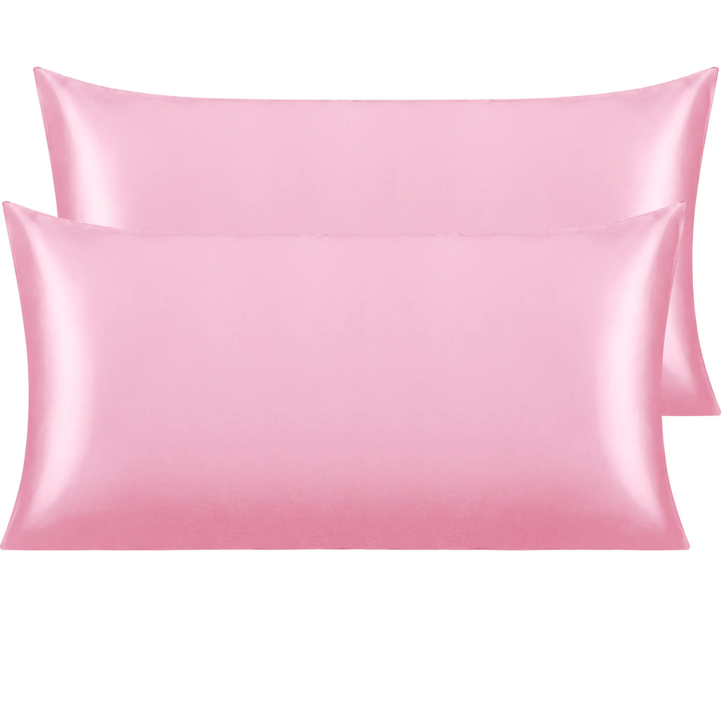 NTBAY Silky Satin Pillowcases, 2 Pack Cozy Aesthetic Polyester Bedding, Glossy Low-Friction Surface, Ultra-Soft Microfiber, Silk-Like Touch, Cool Feel, Envelope Closure, Durable, Convenient, Gift-Ready for Hair and Skin, OEKO-TEX STANDARD 100 Certified