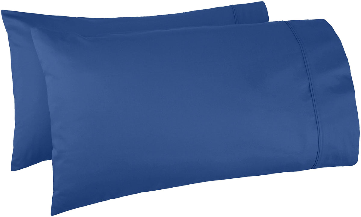 Amazon Basics 400 Thread Count 100% Cotton Pillow Cases, Soft, Wrinkle Resistant, Sateen Weave, Standard Size, 30" x 20", Dark Gray, Set of 2