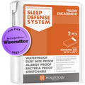 HOSPITOLOGY PRODUCTS Pillow Encasement- Zippered Bed Bug Dust Mite Proof Hypoallergenic - Sleep Defense System - Standard - Waterproof - Set of 2 - 20" H x 26" W