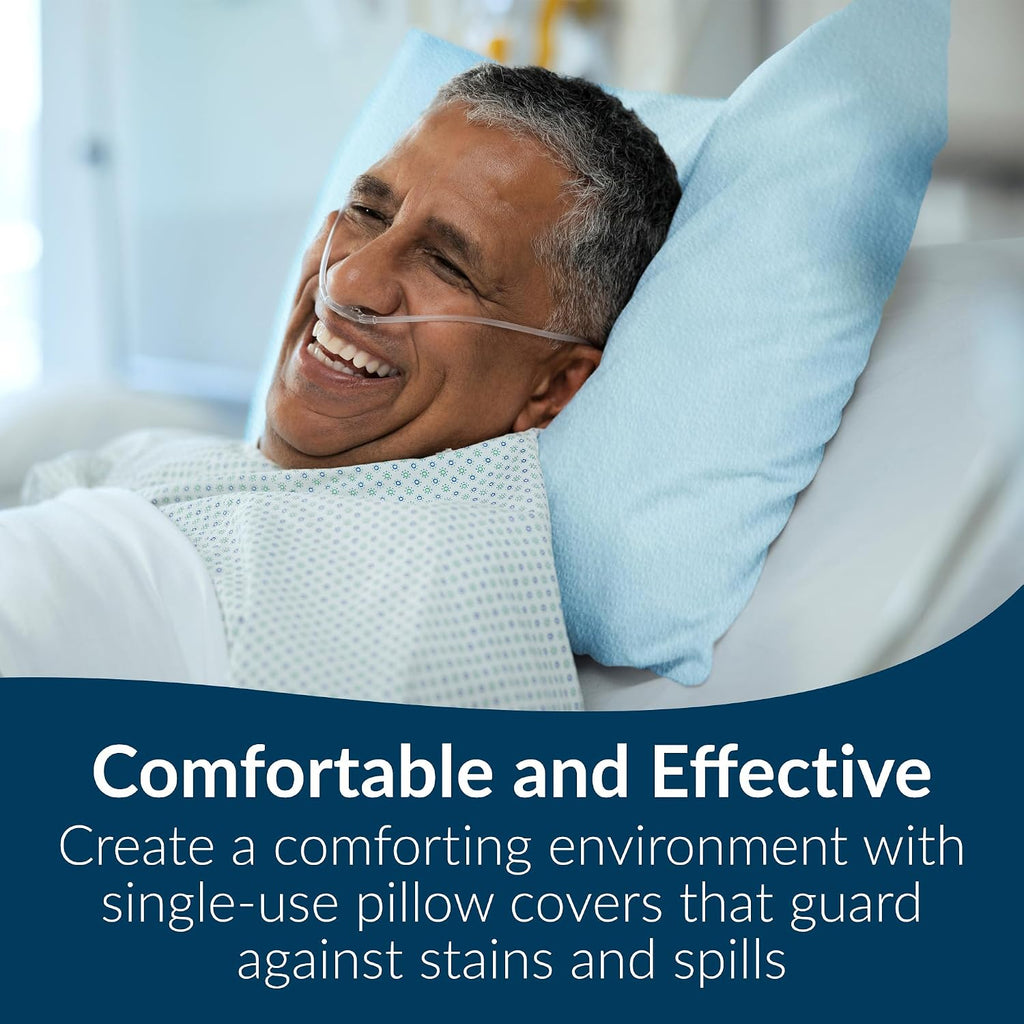 TIDI 703 Avalon Disposable Pillow Case Covers, Blue, 21 x 30 in, 100 Count