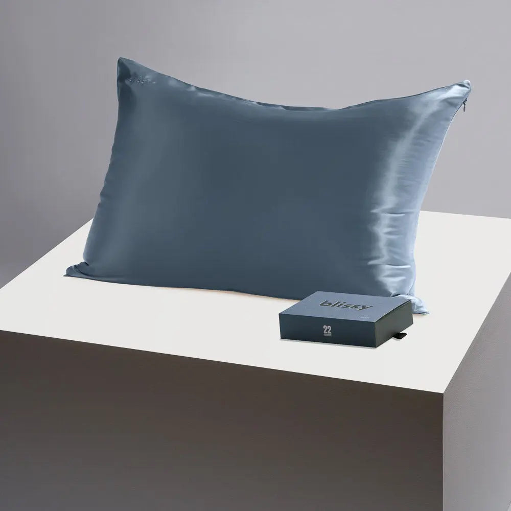Blissy Silk Pillowcase - 100% Pure Mulberry Silk - Improve Your Hair, Skin and Health While You Sleep! - The Only Award Winning & Dermatologist Approved Silk Pillowcase