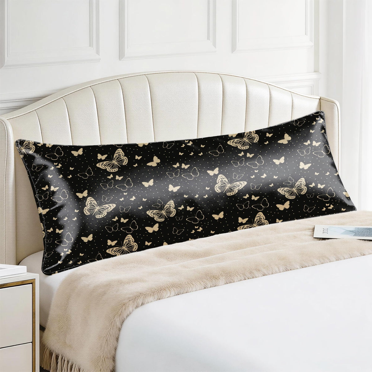 EXQ Home Satin Pillowcase for Hair and Skin Queen - Printed Black Sun