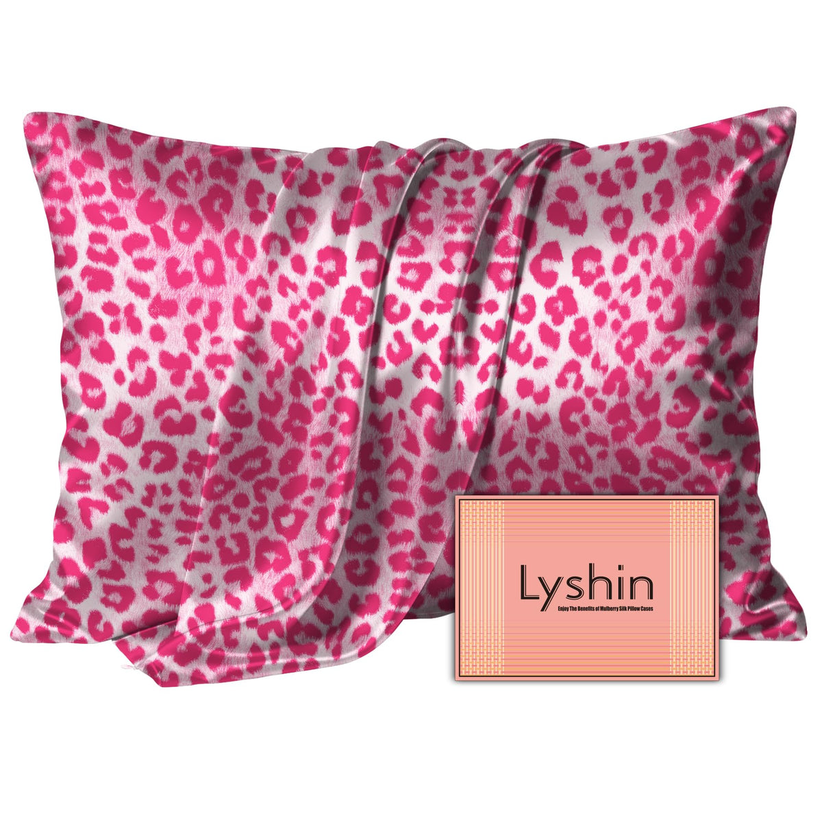 LYSHIN White Silk Pillow Cases Standard Size with Hidden Zipper