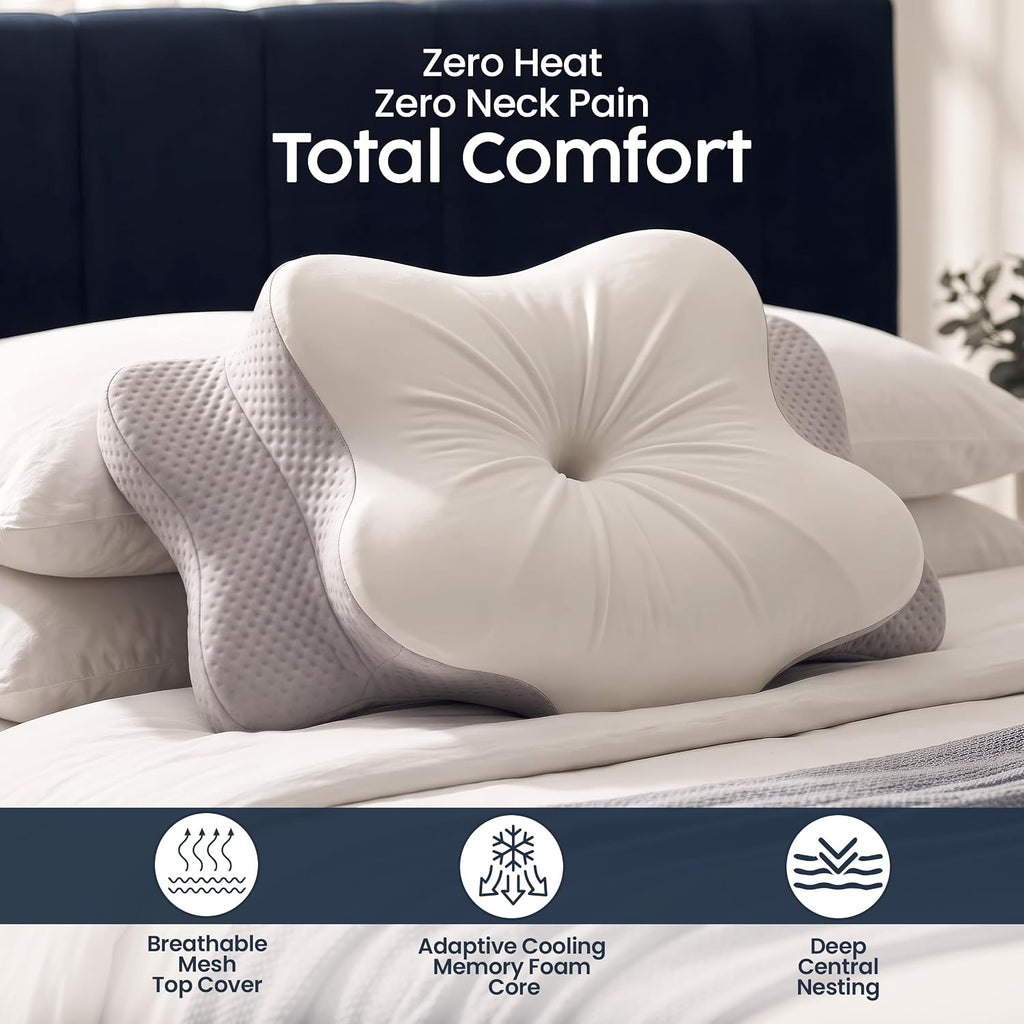 Utopia Bedding Cervical Neck Pillow for Sleeping, Ergonomic Cooling Pillow