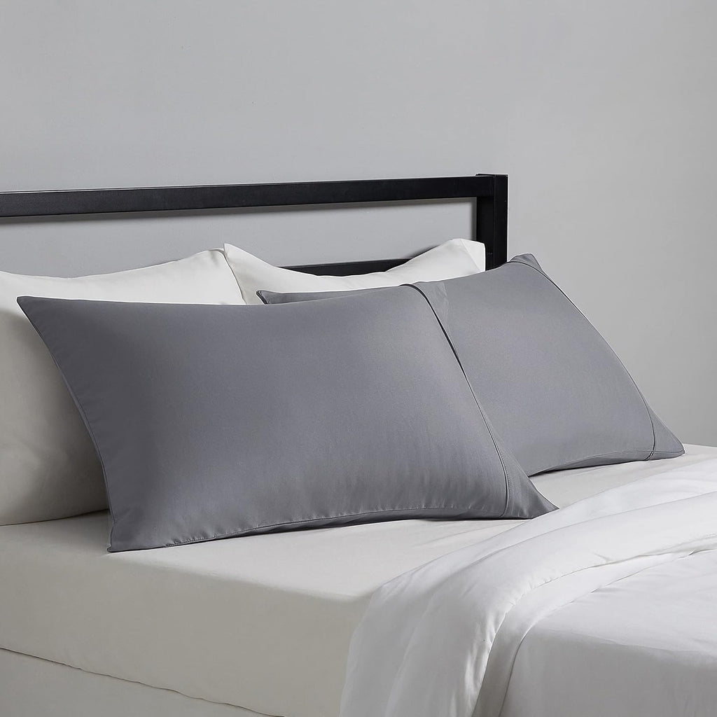 Amazon Basics Standard Pillowcases Set of 2 - Lightweight, Super Soft Easy Care Microfiber, Cream, 30" L x 20" W, Pillows Not Included