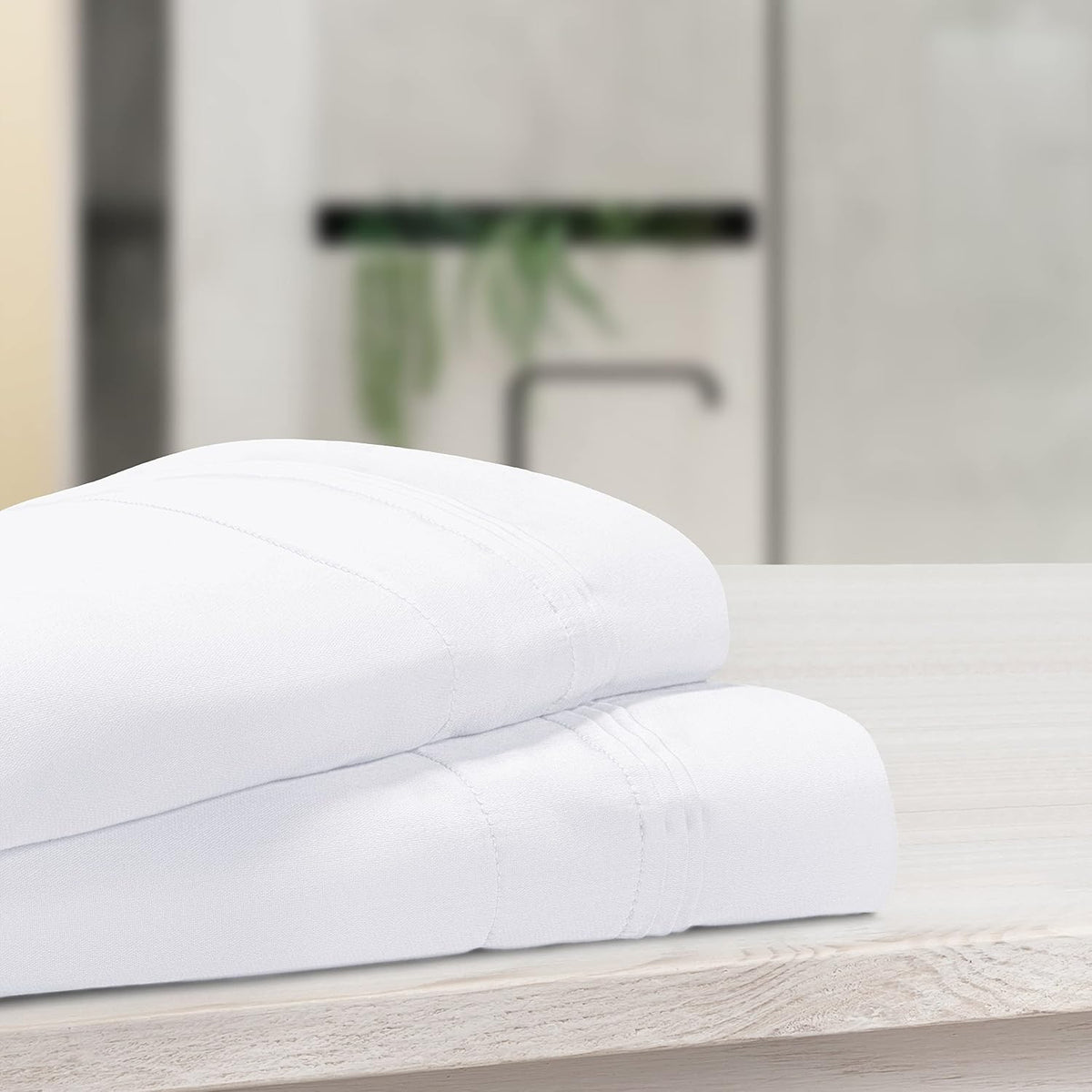 Superior 1000 Thread Count Egyptian Cotton Pillowcase Set, Pillow Covers for All Pillows and Sleepers, Soft Pillowcases for Bed Fashion, Basics, Large Cases, 2-Piece Set- Standard, White