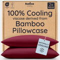 Bambaw 100% Viscose Derived from Bamboo Pillowcase Standard Size – Set of 2 Cooling Pillow Cases for Hot Sleepers, Breathable & Good for the Skin, Cooling Pillow Cover with Envelope Closure (White)