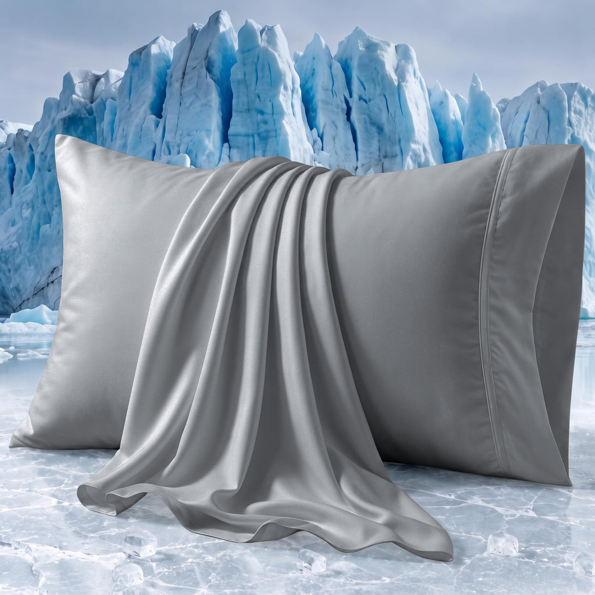 Beckham Hotel Collection Cooling Pillowcases for Hot Sleepers, King Size Set of 2, Cool Bedding, Envelope Closure, Silky Soft, Breathable, Moisture-Wicking, White