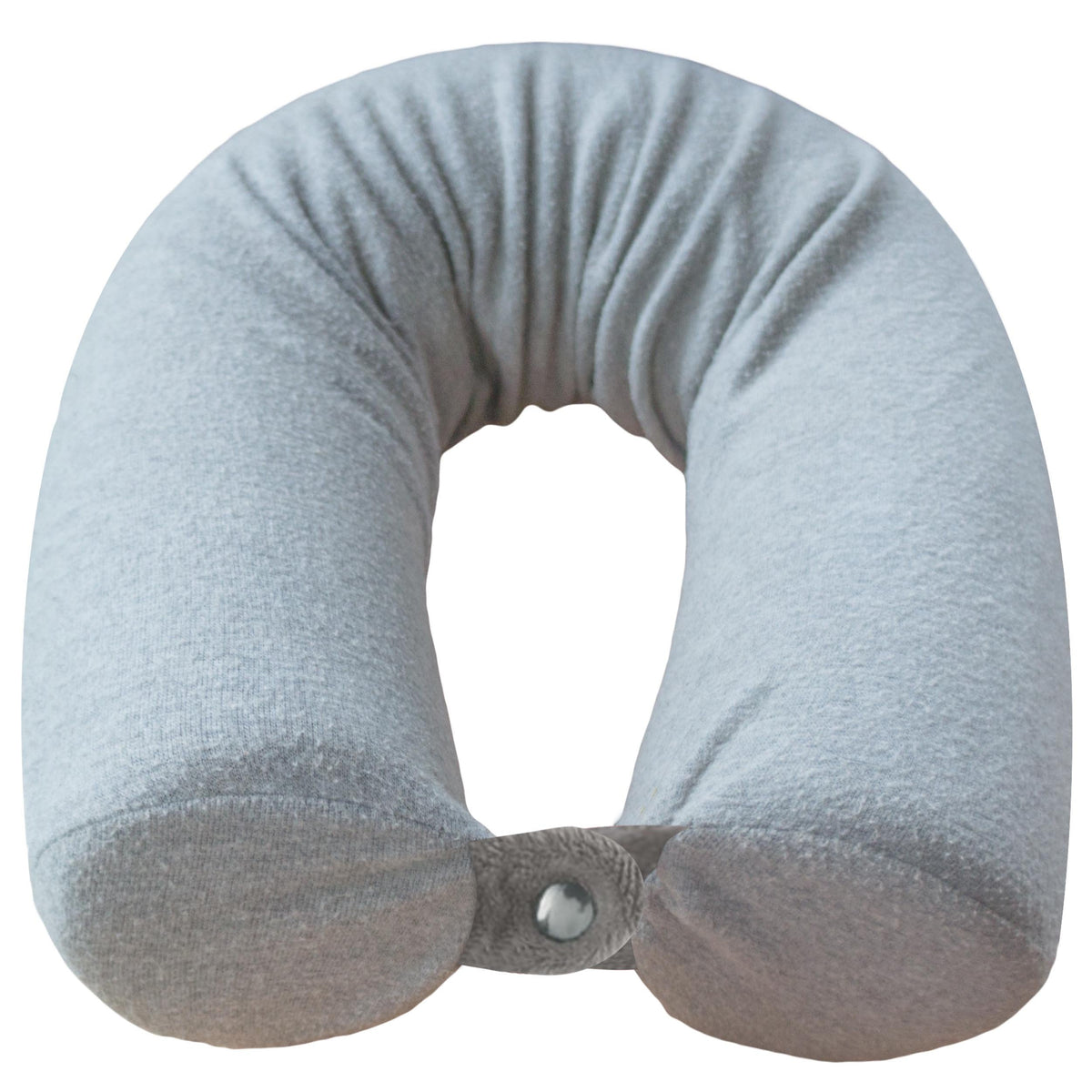 Dot&Dot Twist Memory Foam Travel Pillow, Bendable Neck Pillow for Airplane, Car and Home, 26-Inch Adjustable Roll with Washable Cotton Cover, Gray