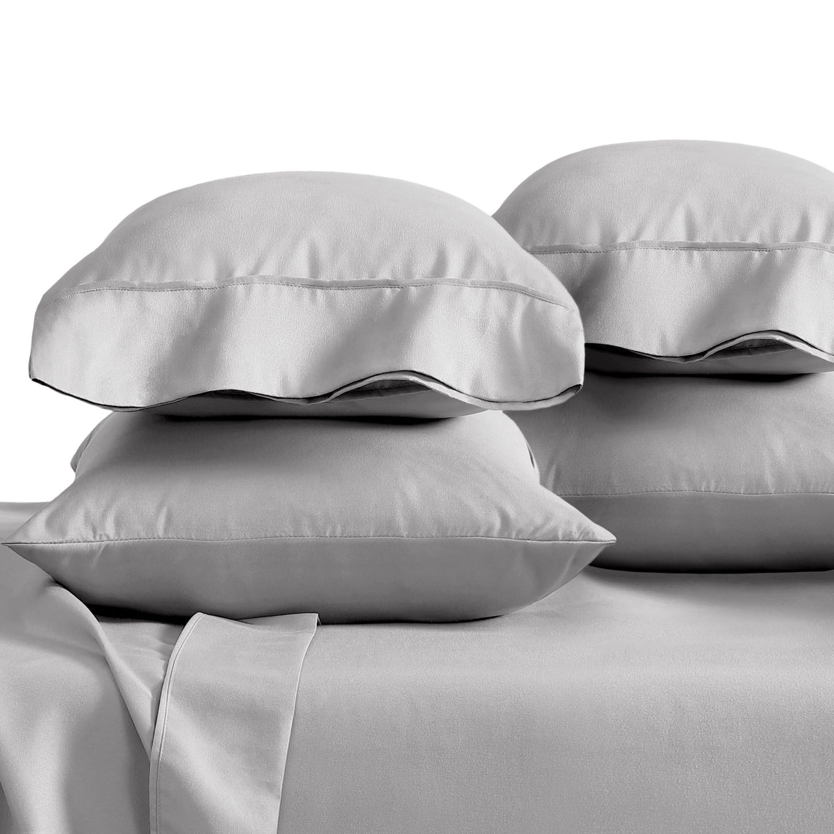 Bare Home Pillowcases Open End (Standard Set of 2, Grey)