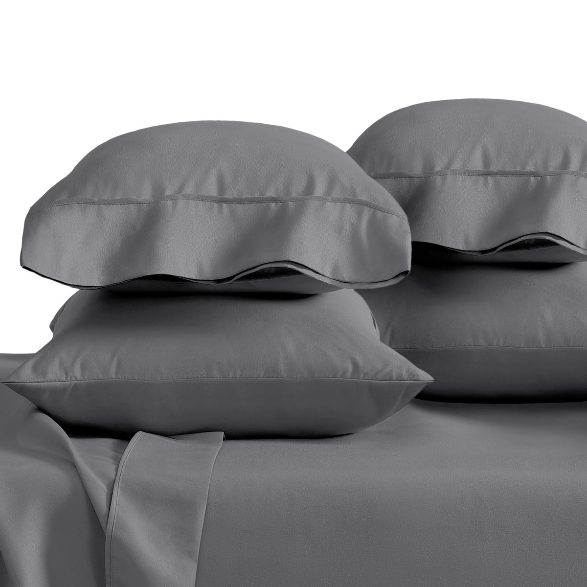 Bare Home Pillowcases Open End (Standard Set of 2, Grey)
