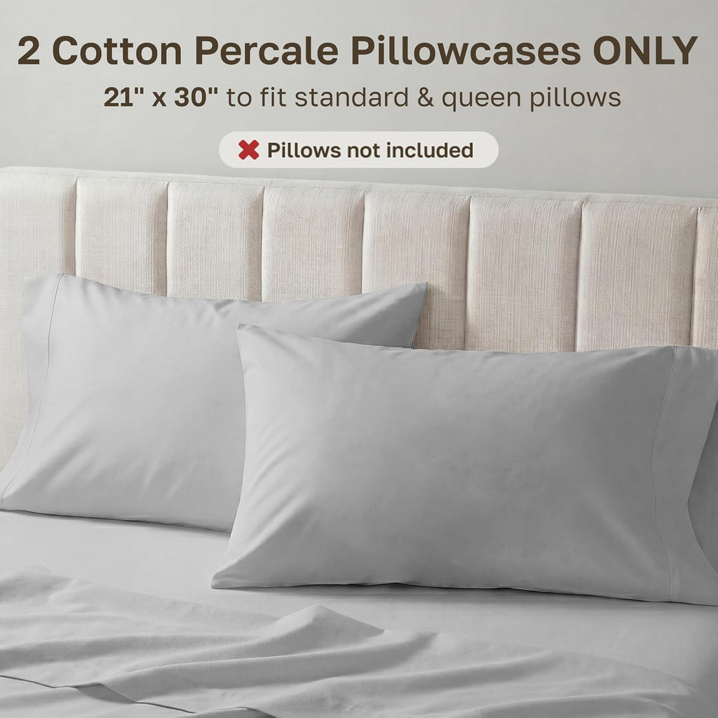 California Design Den 100% Egyptian Cotton 2-Pack Pillowcases Queen Size