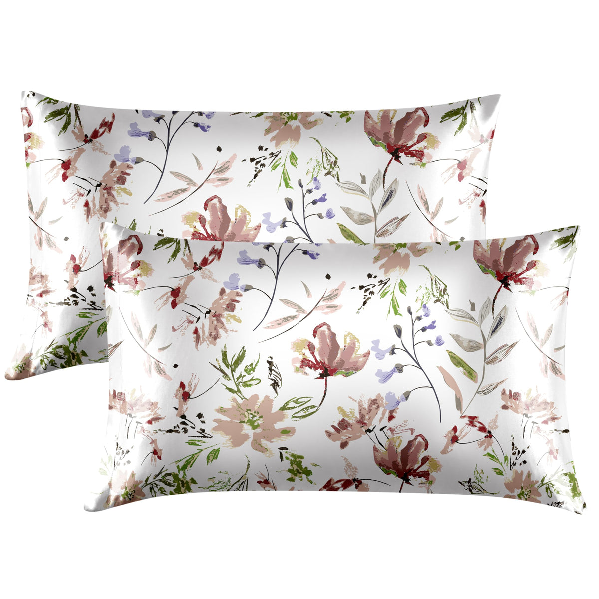 EXQ Home Satin Pillowcase for Hair and Skin Queen - Printed Black Sun