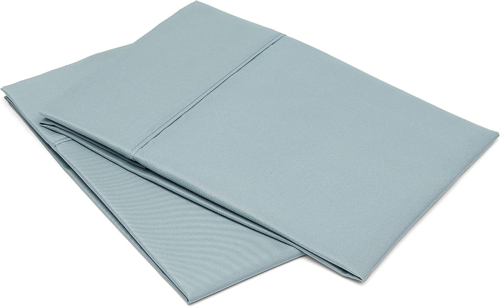 Amazon Basics Standard Pillowcases Set of 2 - Lightweight, Super Soft Easy Care Microfiber, Spa Blue, 30" L x 20" W, Pillows Not Included