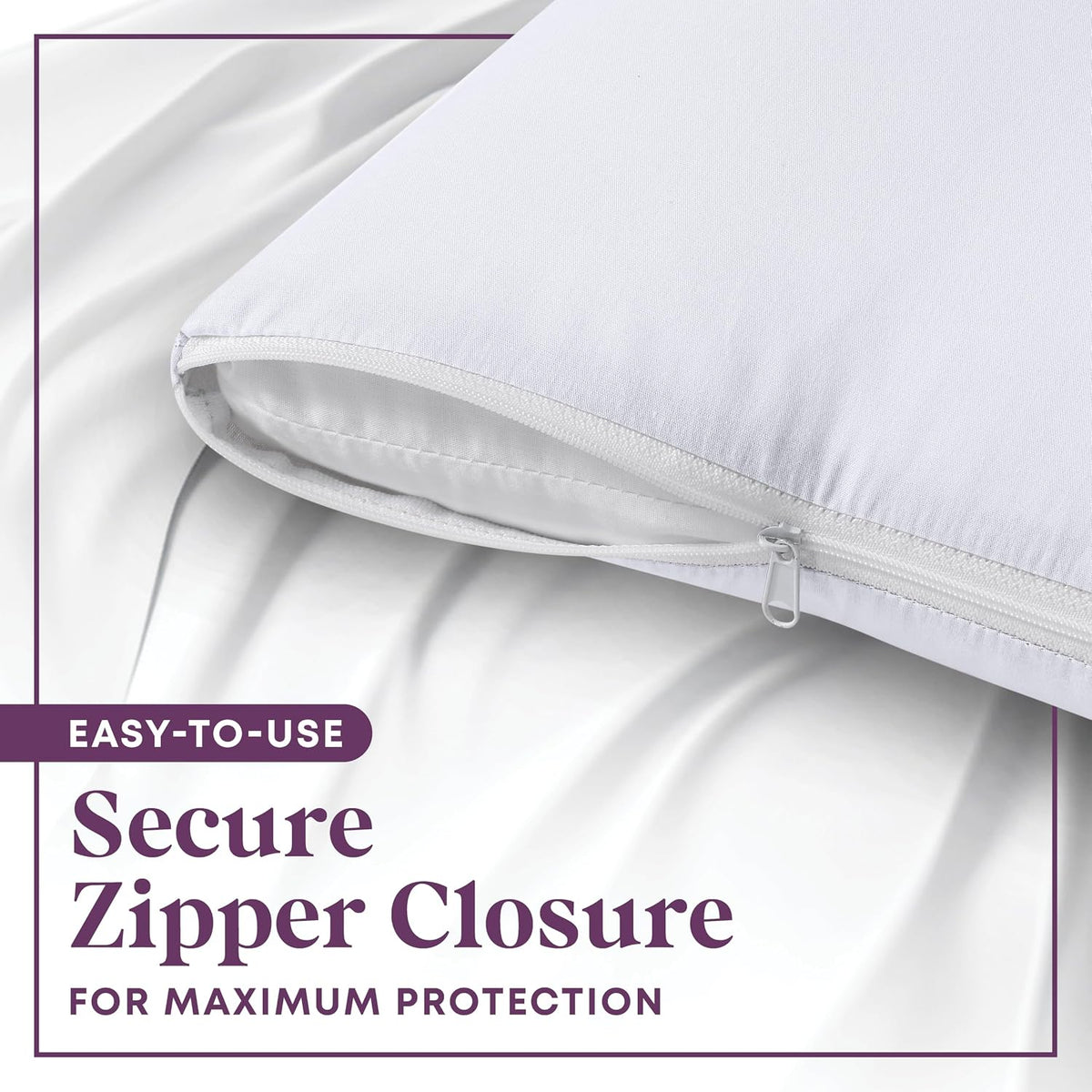 CirclesHome Pillow Protectors 4 Pack Standard Zippered - 100% Cotton Breathable Pillowcases - Protects Pillows from Dirt, Dust and Debri (Standard - Set of 4 - 20x26)