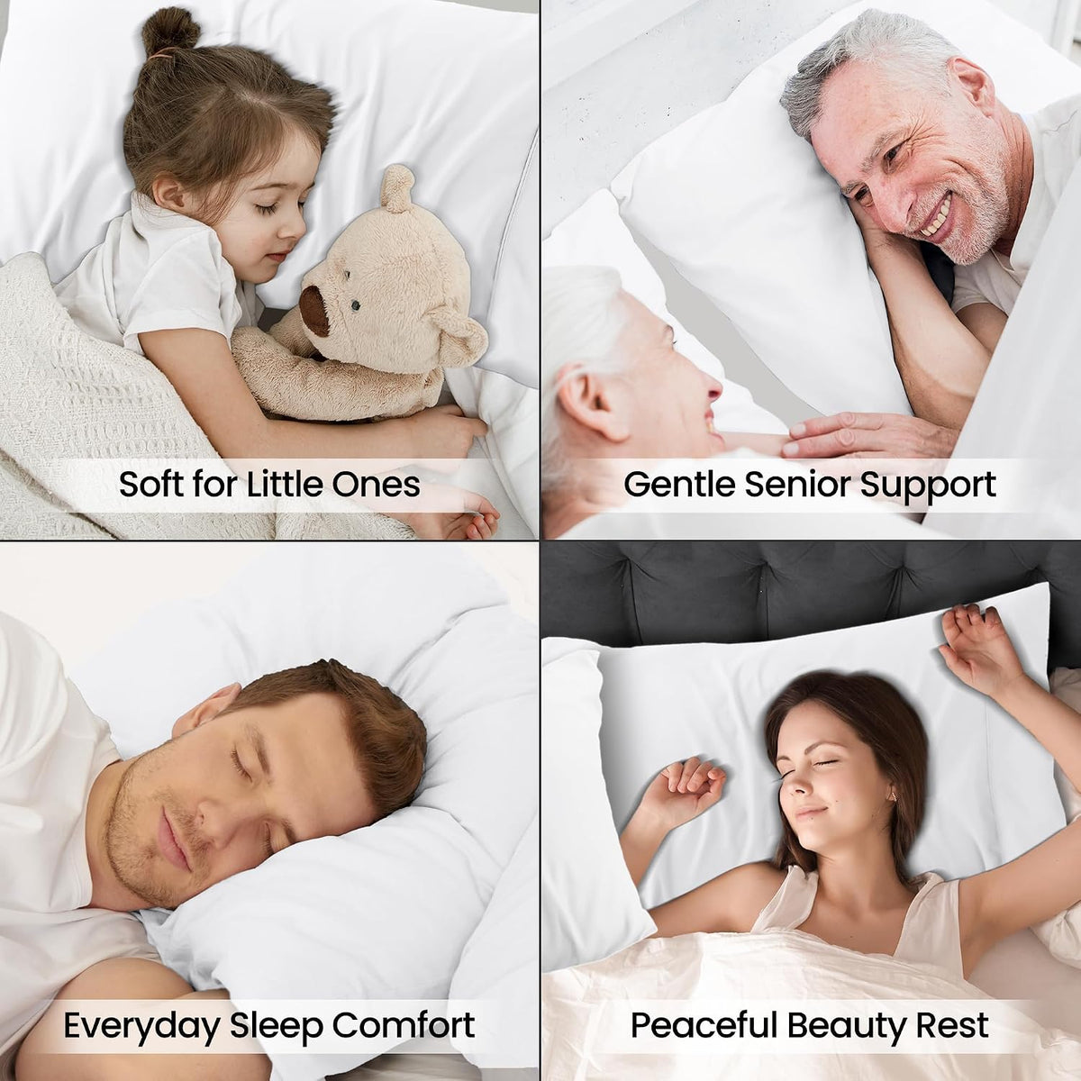Pillow Covers King Size Set of 12, Soft and Comfy Pillow Cases, White
