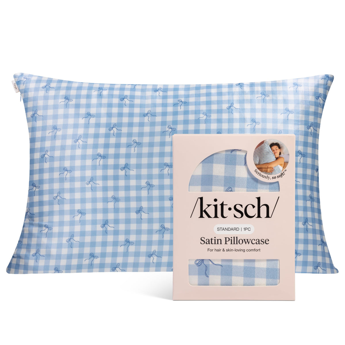 Kitsch Satin Pillowcase with Zipper - 2 pcs King Size, Ivory