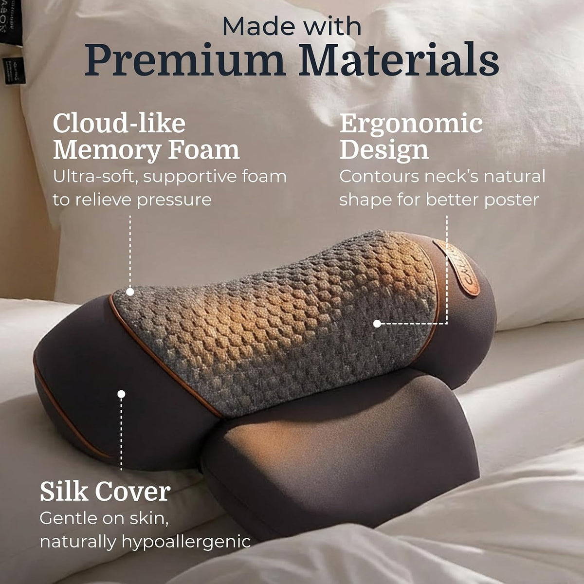 CALLIXE Original TheraPillow – 3-in-1 Neck Massager Pillow with Heat & Gentle Traction | Relaxing Neck & Shoulder Support with Vibration Massage, Wireless Design & USB-C Charging