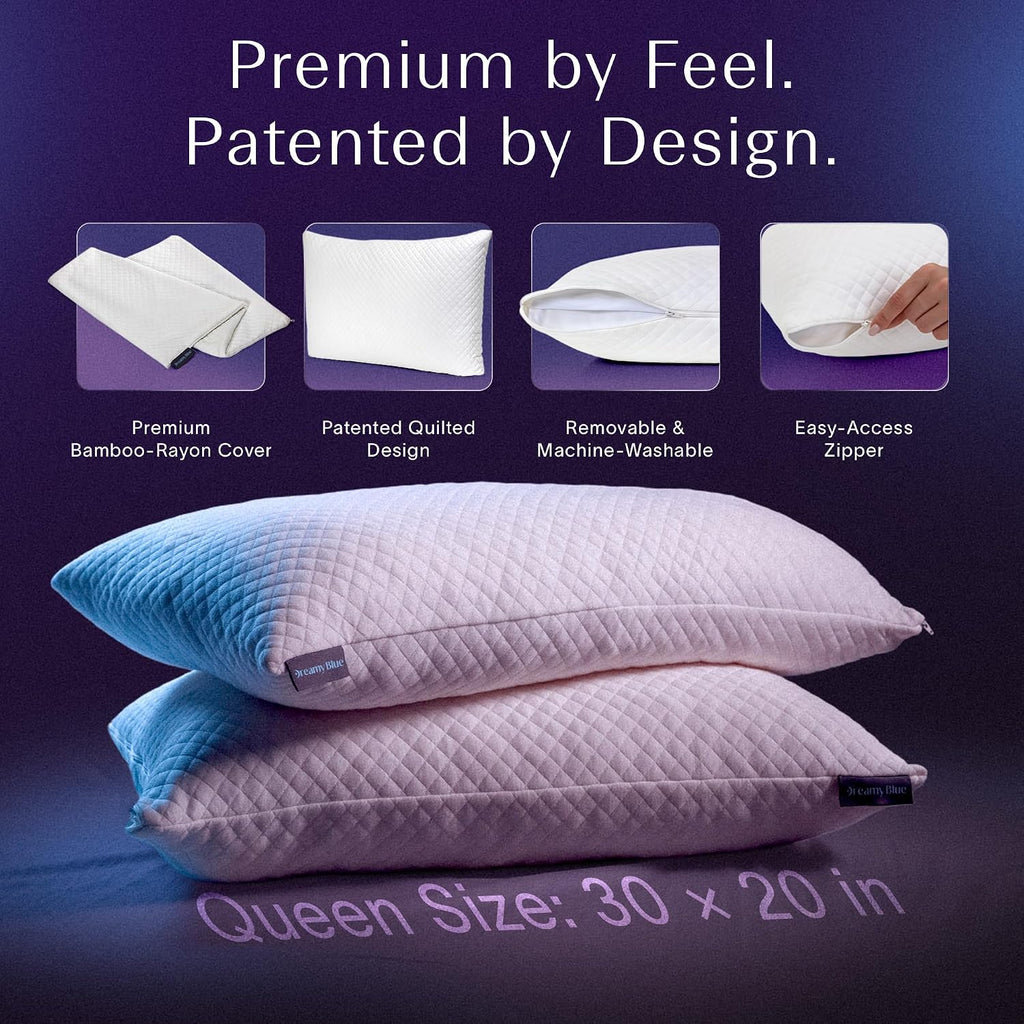 DreamyBlue Signature Adjustable Shredded Memory Foam Pillow Queen