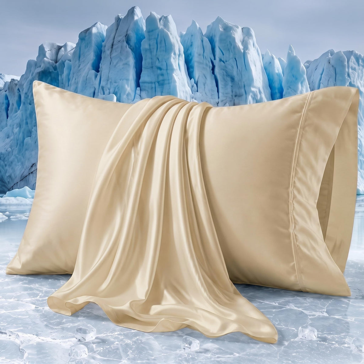 Beckham Hotel Collection Cooling Pillowcases for Hot Sleepers, King Size Set of 2, Cool Bedding, Envelope Closure, Silky Soft, Breathable, Moisture-Wicking, White