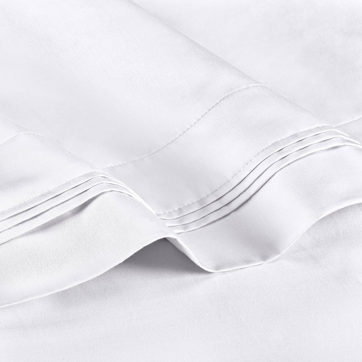 Superior 1000 Thread Count Egyptian Cotton Pillowcase Set, Pillow Covers for All Pillows and Sleepers, Soft Pillowcases for Bed Fashion, Basics, Large Cases, 2-Piece Set- Standard, White