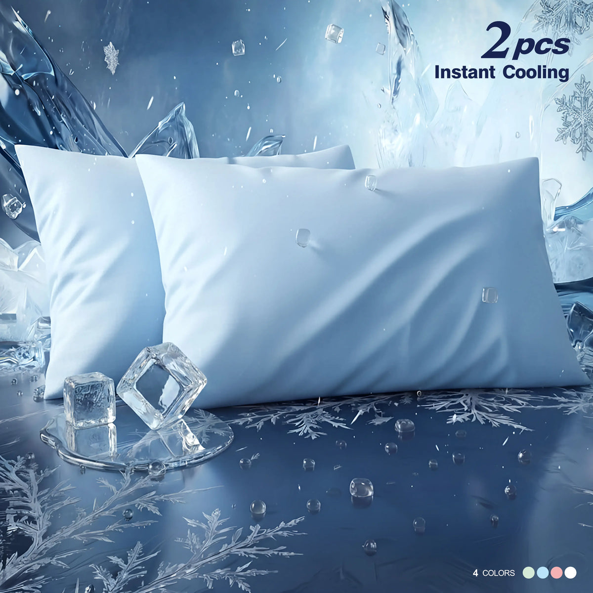 2-Pack Cooling Nylon Pillowcases (90% Nylon, Standard/Queen), Silky Smooth with Deep Envelope Closure, Glow-Safe Weave, Cool Sleeping Support for Hot Sleepers, Frizzfree Glide, Hair Stays Shiny, Fade-Resistant, Breathable, Skin-Friendly, Machine-Wash Easy
