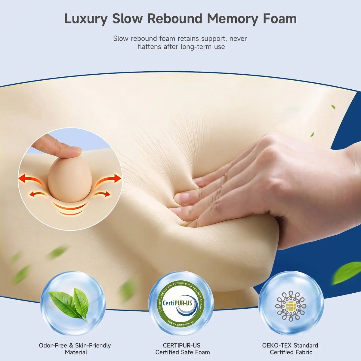 VIZIM Ergonomic Memory Foam Pillow, Adjustable Butterfly Contour Neck Support for Instant Pain Relief, Cooling Orthopedic Bed Pillow, The Perfect Sleep Gift for Family, Home Essentials for Side & Back Sleepers#summervibes