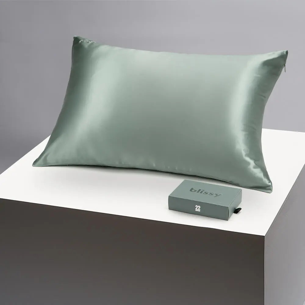 Blissy Silk Pillowcase - 100% Pure Mulberry Silk - Improve Your Hair, Skin and Health While You Sleep! - The Only Award Winning & Dermatologist Approved Silk Pillowcase
