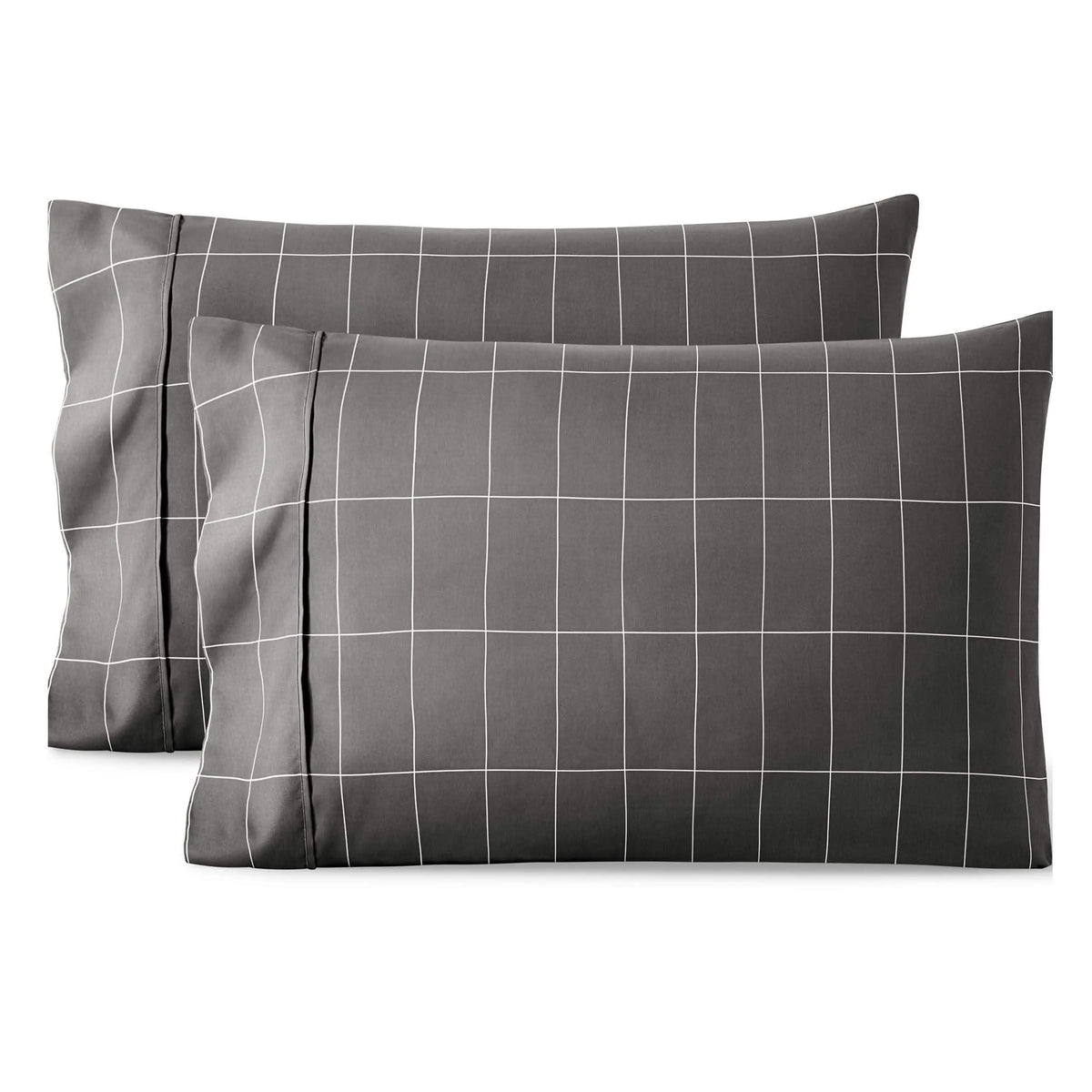 Bare Home 2-Piece Standard Microfiber Pillowcase Set - Ultra-Soft, Smooth Texture, Breathable, Lightweight Open-End Print Bedding Linens, Machine Washable, Fading Resistant for Simple Upkeep, Two Piece Set