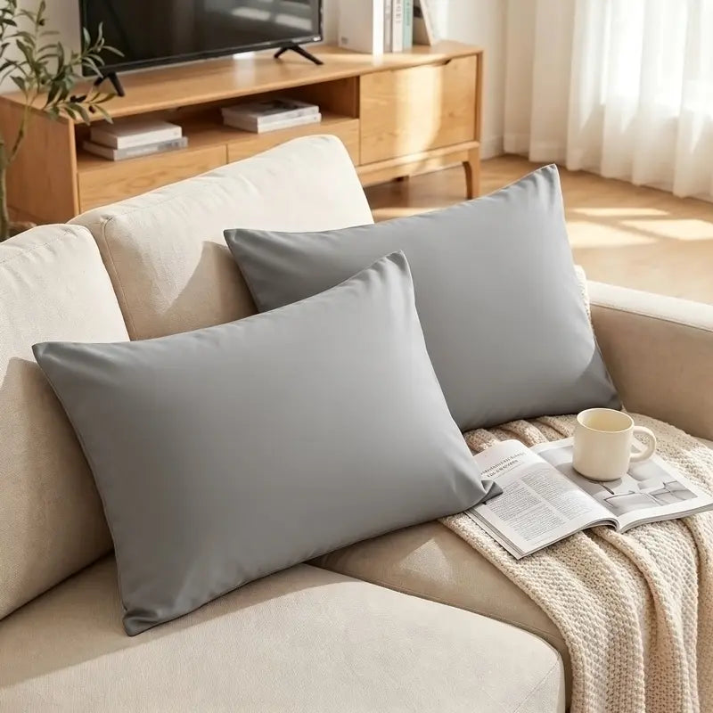 FLXXIE Brushed Fiber Pillowcases, 2-Piece Multi-Size Set - Premium Smooth Texture, Durable, Cozy, Breathable, Wrinkle-Resistant, Envelope Closure Bedding, Machine Washable, Solid Colors, California King for Restful Sleep at Home