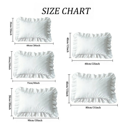 2 Piece French Vintage Ruffled Pillowcases, No pillow core Soft Comfortable Breathable Skin-Friendly, All-Season Use, Bedroom Sofa Home Decor (no Pillows)