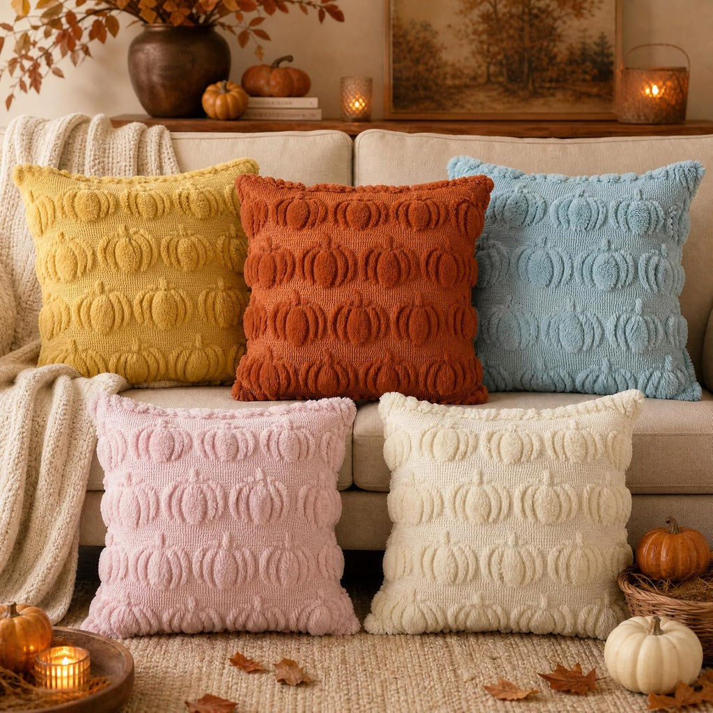 AVOIN colorlife Caramel Fall Pumpkin Throw Pillow Covers 20x20 Inch