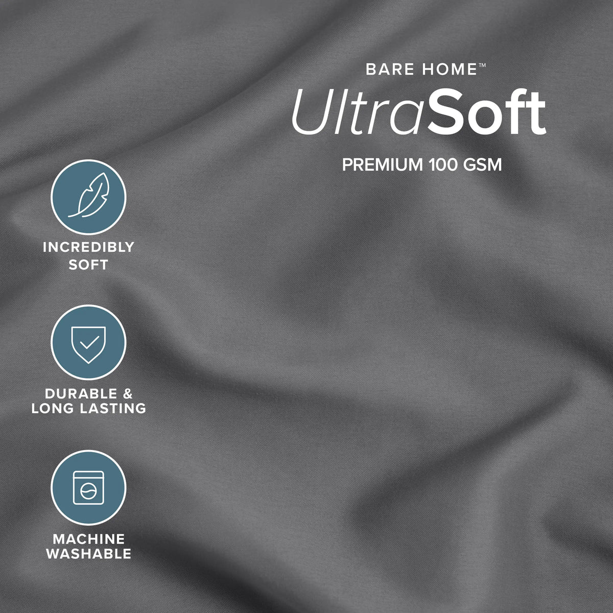 Bare Home Ultra-Soft Envelope Microfiber Pillowcase Set, Breathable Lightweight Smooth Fabric Bedding, Fade-Resistant, Machine-Washable, Multi-Size Solid Colors Pillowcases