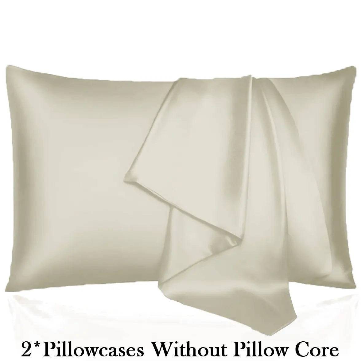 2Pcs Solid Satin Pillowcases Envelope Closure, Silky Soft, Hair & Skin Friendly, Pillow Covers Only, Hair And Skin Friendly