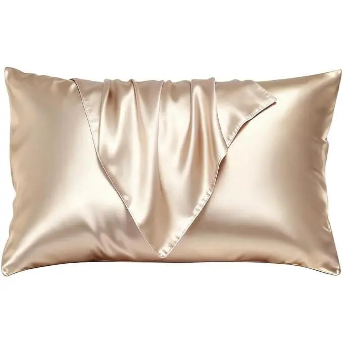 Satin Pillowcase Silkly Pillow Cases Soft Smooth 2 Pack Standard Size  Size Set of 2 Pillow Covers for Sleeping Black