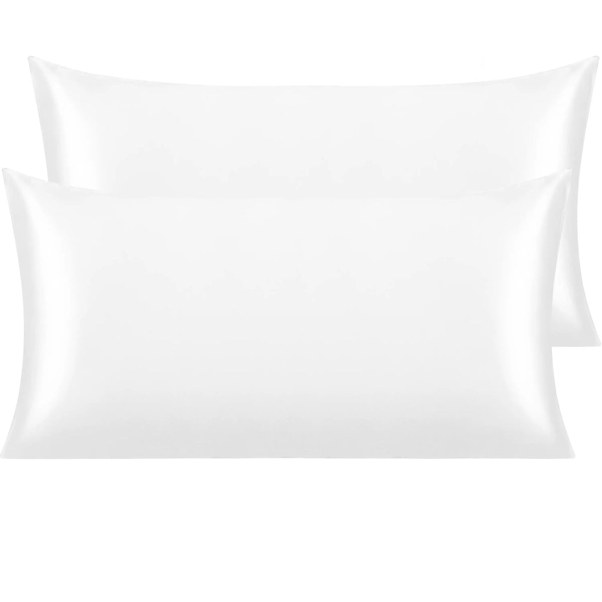 NTBAY Silky Satin Pillowcases, 2 Pack Cozy Aesthetic Polyester Bedding, Glossy Low-Friction Surface, Ultra-Soft Microfiber, Silk-Like Touch, Cool Feel, Envelope Closure, Durable, Convenient, Gift-Ready for Hair and Skin, OEKO-TEX STANDARD 100 Certified