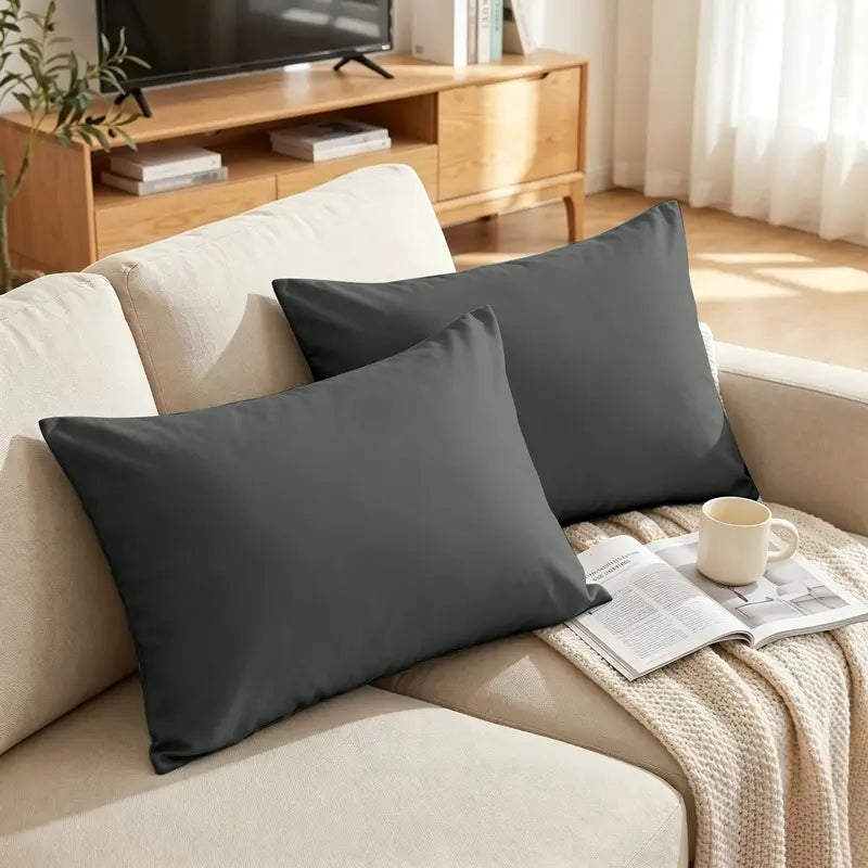 FLXXIE Brushed Fiber Pillowcases, 2-Piece Multi-Size Set - Premium Smooth Texture, Durable, Cozy, Breathable, Wrinkle-Resistant, Envelope Closure Bedding, Machine Washable, Solid Colors, California King for Restful Sleep at Home