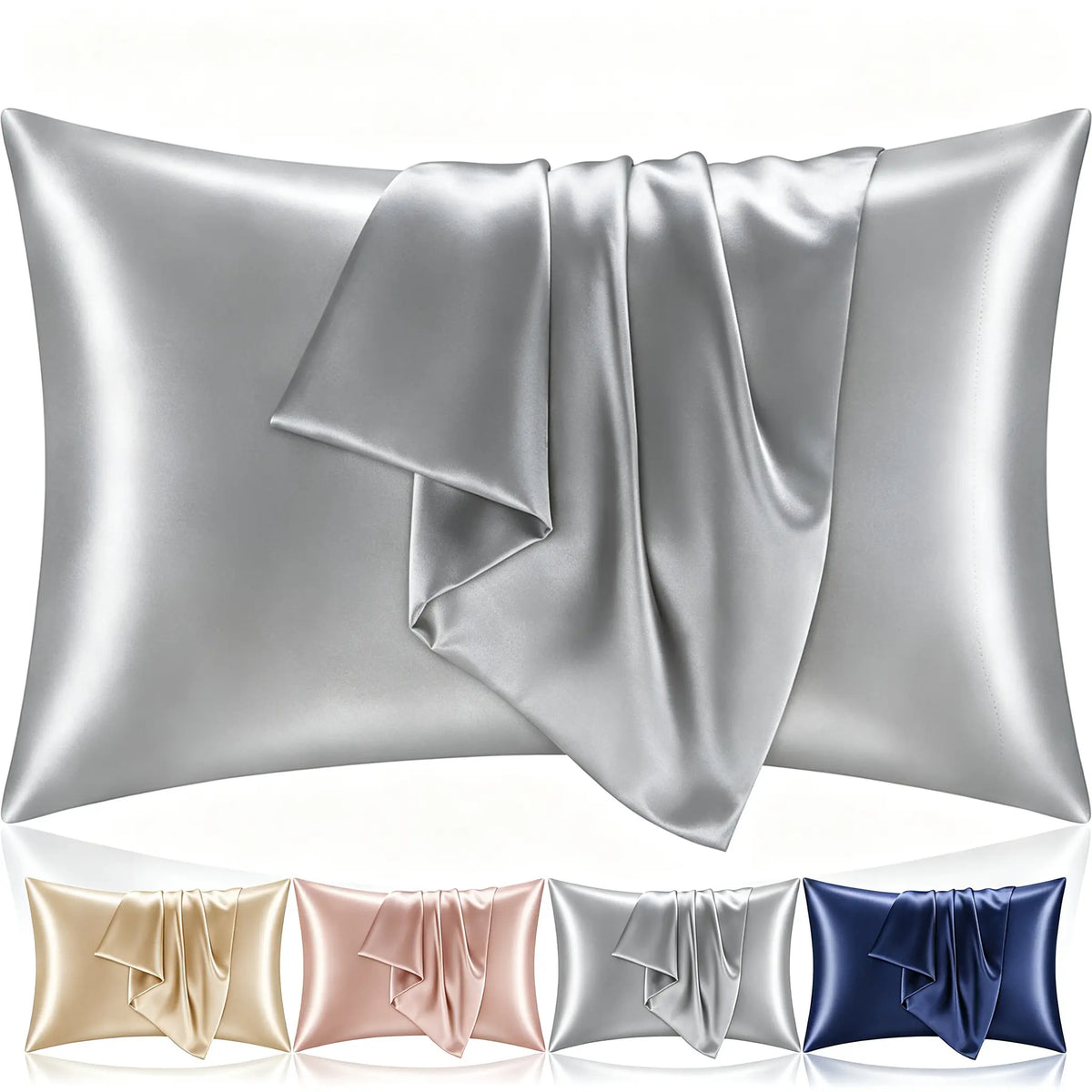 【Hvnde】2pcs Pillow Cases Queen, Cooling Pillow Cases, Rayon Derived from Bamboo Dark Grey Pillowcases Queen Size Set of 2, Breathable & Soft Bedding Pillow Cover with Envelope Closure,Gifts