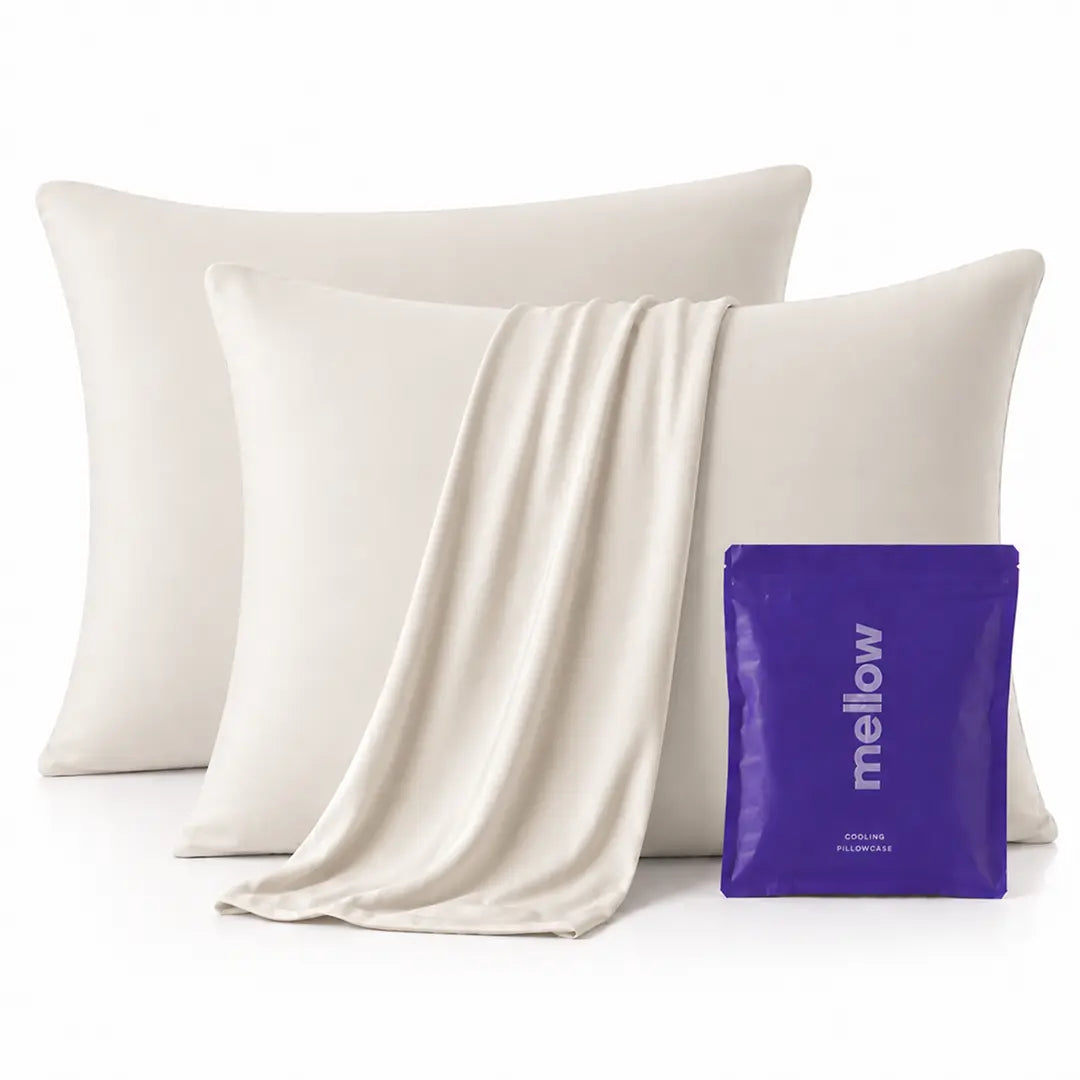 Mellow Sleep | Cooling Pillowcase (2-Pack) - Silky Smooth Wrinkle-Free Soft and Fresh All Night Sleep Enhancer