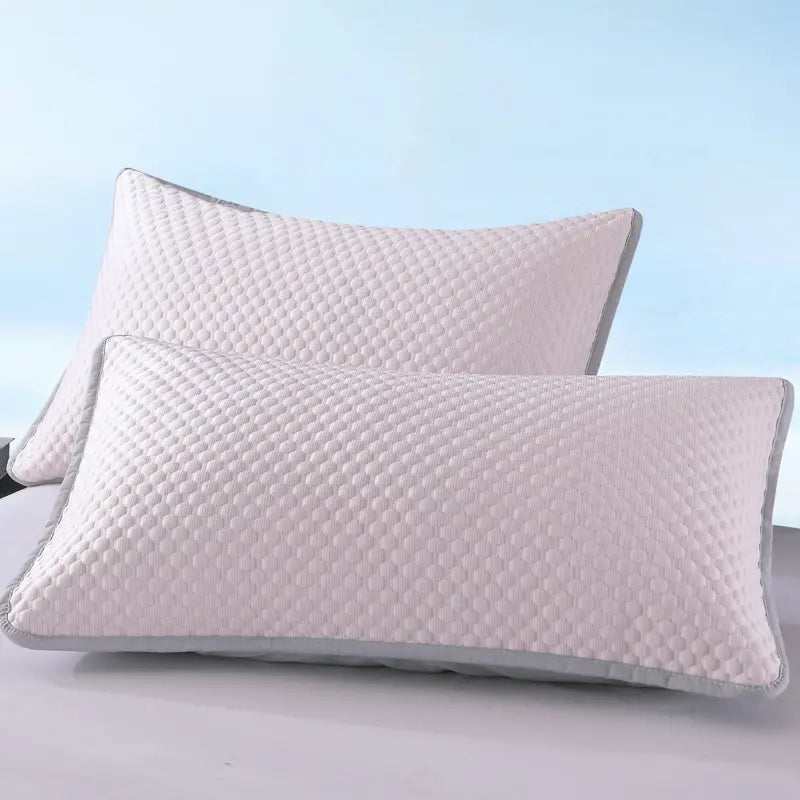 2-Pack Ice Silk Pillowcase Set, Breathable Flat Woven Plaid Bedding Pillowcases for Hot Sleepers, Bedroom Use, Relieves Overheating & Night Sweats, Soft