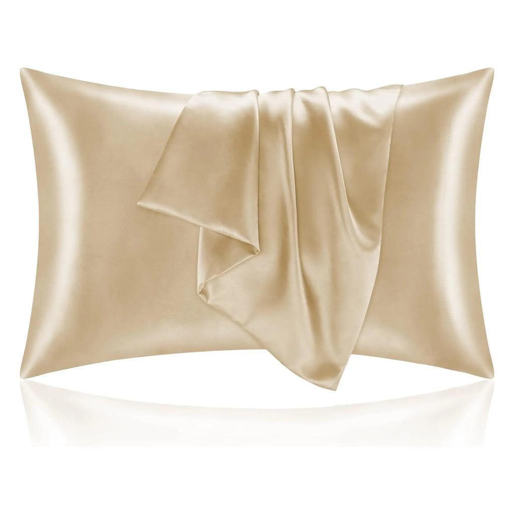 Hypoallergenic Luxurious Satin Pillowcase - 300tc Smooth 0.5mm Silky Sheets & Bed Accessories, Cooling, Anti-Acne, Breathable, Durable, Wrinkle-Resistant, Fade-Resistant, Facial & Hair Care, Standard Sizes, Machine Washable, Tumble Dry-Friendly