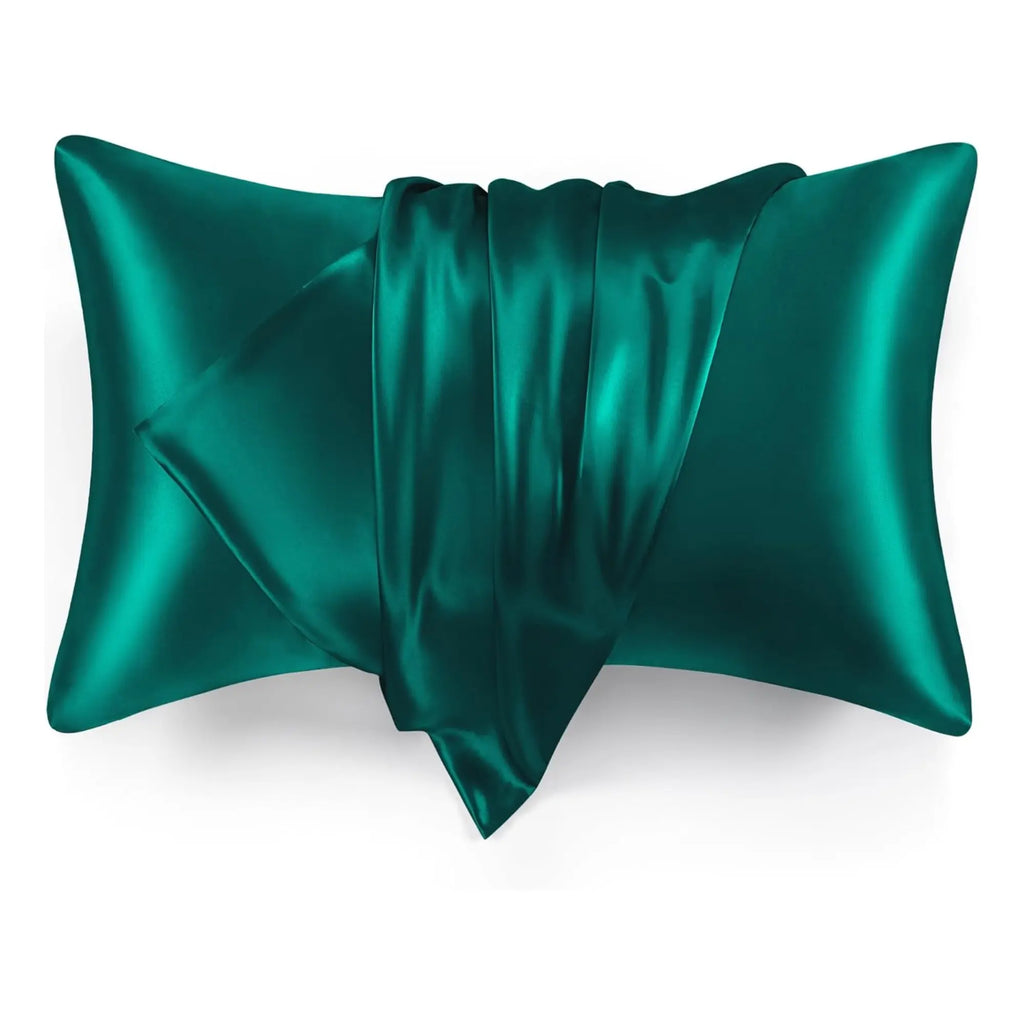 Hypoallergenic Luxurious Satin Pillowcase - 300tc Smooth 0.5mm Silky Sheets & Bed Accessories, Cooling, Anti-Acne, Breathable, Durable, Wrinkle-Resistant, Fade-Resistant, Facial & Hair Care, Standard Sizes, Machine Washable, Tumble Dry-Friendly